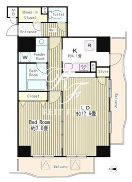 アルブル高輪 604 間取り図