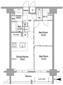 コンフォリア下北沢 604 間取り図