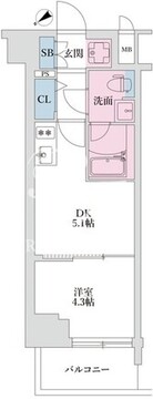 スプランディッド四ツ木 204 間取り図