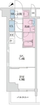 スプランディッド四ツ木 404 間取り図