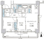 パークアクシス菊川ステーションゲート 708 間取り図