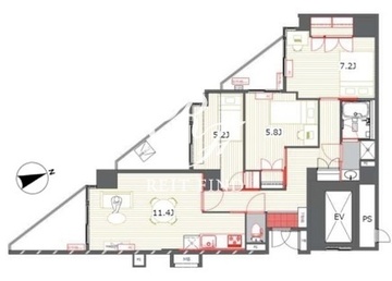 ティーズガーデン東陽町 601 間取り図