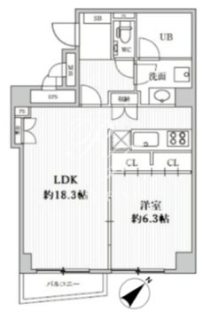 リエール市ヶ谷 203 間取り図