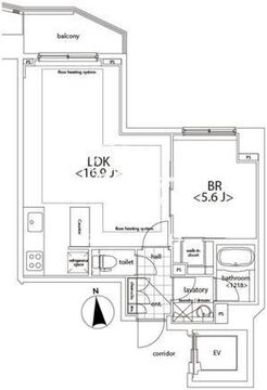 カスタリア麻布十番 207 間取り図