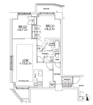 カスタリア麻布十番 606 間取り図