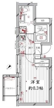 レガリス洗足池 405 間取り図