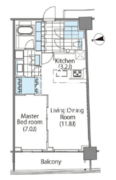 コンフォリア新宿イーストサイドタワー 1907 間取り図