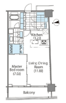 コンフォリア新宿イーストサイドタワー 1907 間取り図