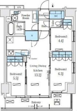 ロイヤルパークス赤羽ノース 601 間取り図