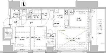 パークスフィア牛込神楽坂 905 間取り図