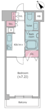 レジディア中目黒2 1103 間取り図