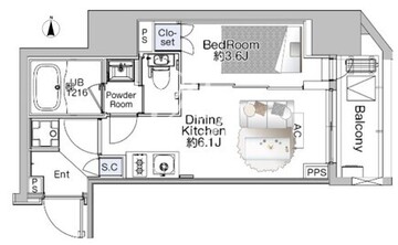 ザ・ライオンズフォーシア赤羽 301 間取り図