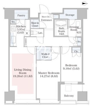 セントラルパークタワー・ラ・トゥール新宿 1819 間取り図