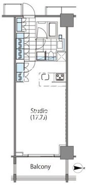 コンフォリア新宿イーストサイドタワー 1821 間取り図