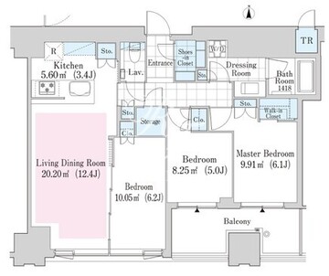 大崎ガーデンレジデンス 1105 間取り図