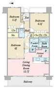 プレミアグランデ馬込 203 間取り図