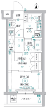 アルコバレーノ北赤羽 207 間取り図