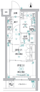 アルコバレーノ北赤羽 307 間取り図