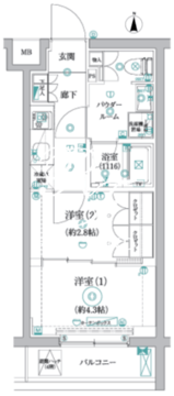 アルコバレーノ北赤羽 311 間取り図