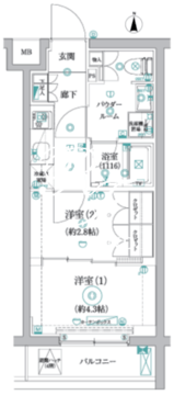 アルコバレーノ北赤羽 402 間取り図