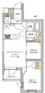 リビオメゾン湯島 206 間取り図