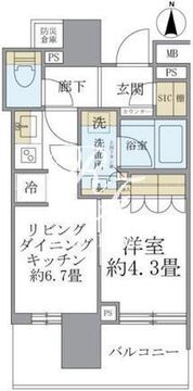 ブリリア秋葉原 604 間取り図