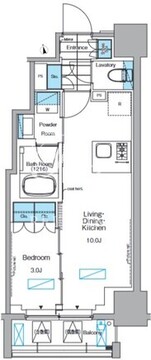 ルフォンプログレ上野稲荷町ザ・レジデンス 1103 間取り図