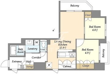 ＯＣ　ＲＥＳＩＤＥＮＣＥ　ＯＣＨＡＮＯＭＩＺＵ 301 間取り図