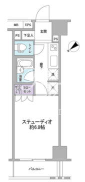 グランスイート銀座レスティモナーク 1104 間取り図