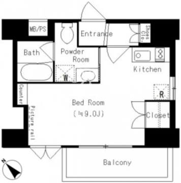 レジディア恵比寿 303 間取り図