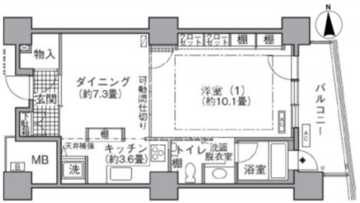 アクティ汐留 3015 間取り図