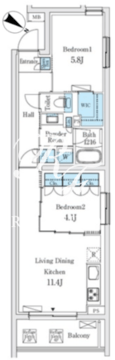 コスモグラシア学芸大学 406 間取り図