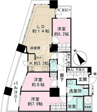 ザ・パークハウス西新宿タワー60 704 間取り図