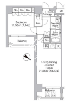 レジディア市ヶ谷2 1001 間取り図