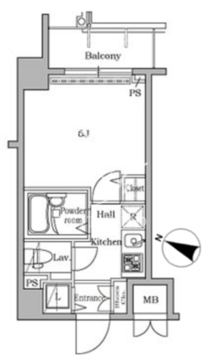 レジディア広尾2 706 間取り図