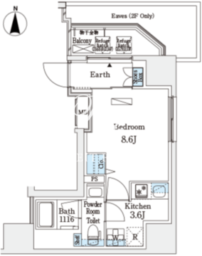 ディームス入谷1 1302 間取り図