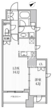 ディームス日本橋水天宮 1006 間取り図