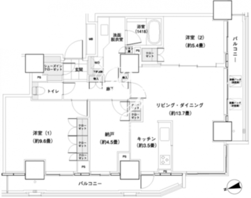 パークキューブ愛宕山タワー 2002 間取り図