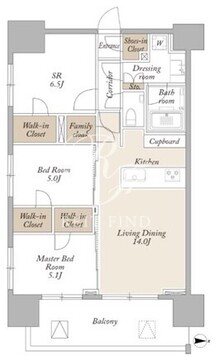 ライトテラス新宿御苑 1703 間取り図