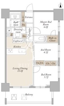 ライトテラス新宿御苑 1402 間取り図