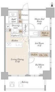 ライトテラス新宿御苑 802 間取り図