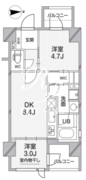 ドゥーエ錦糸町 401 間取り図