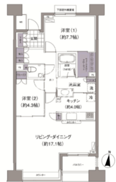 アビティ目黒 403 間取り図