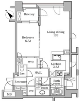 レジディア代官山 604 間取り図