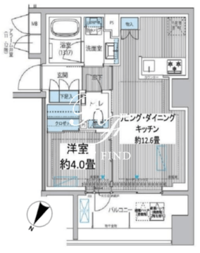 イニシア築地レジデンス 408 間取り図