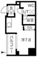 エルフォルテ五反田 1402 間取り図