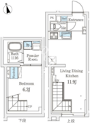 フィーカ代々木上原 205 間取り図