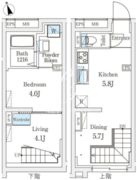 フィーカ代々木上原 204 間取り図