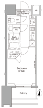 ザ・パークハビオ代々木初台 603 間取り図