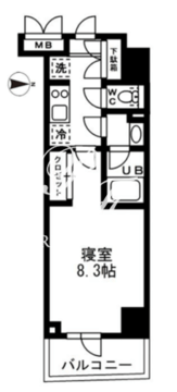 レジディア亀戸 1205 間取り図